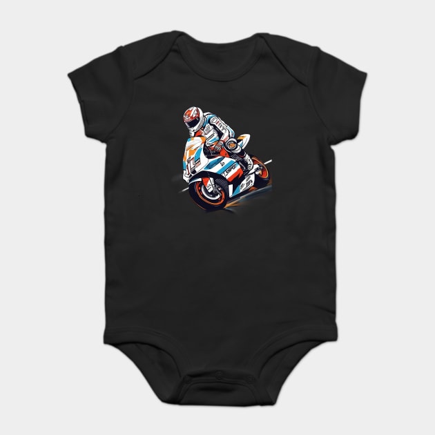 Motorbike Racing Baby Bodysuit by animegirlnft